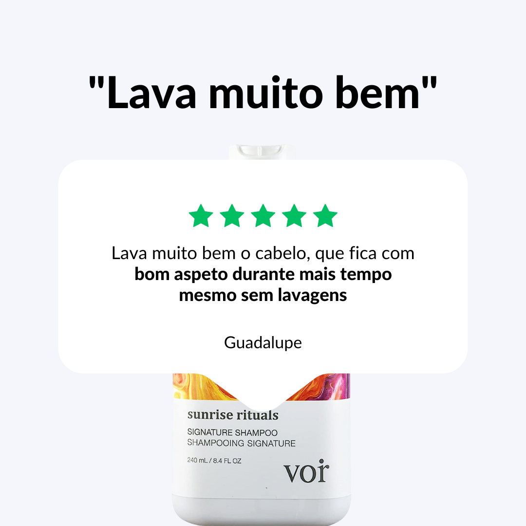 VOIR Shampoo Vegan Sunrise Rituals (Sem Sulfato, Sem Silicone, Sem Parabenos)