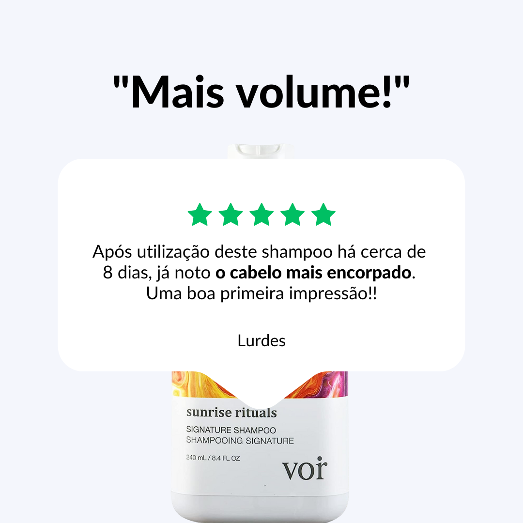 VOIR Shampoo Vegan Sunrise Rituals (Sem Sulfato, Sem Silicone, Sem Parabenos)
